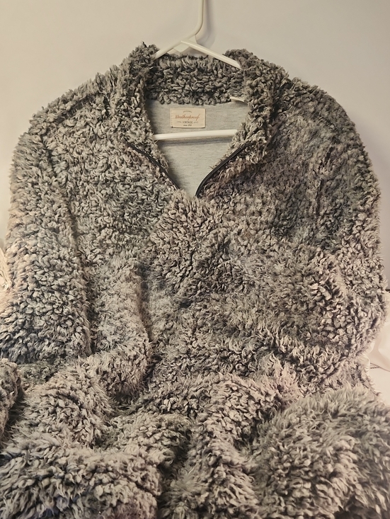 Original Weatherproof Vintage Jackets & Blazers - Original Weatherproof Vintage Plush Shag Quarter-Zip Pullover - Gray